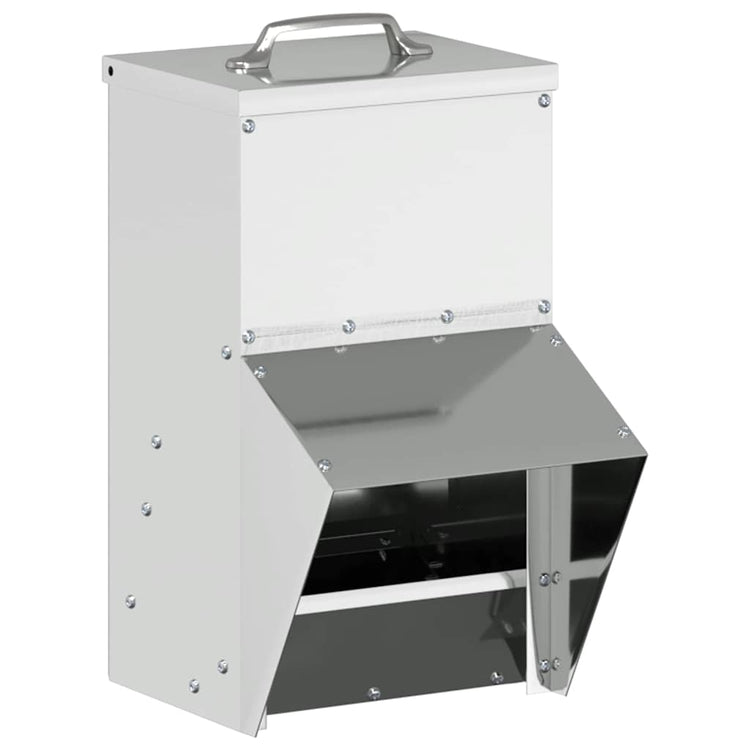 Vidaxl kip voerbak zilver 20 x 25 x35 cm gegalvaniseerd staal