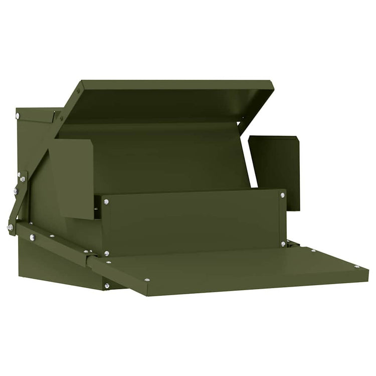 Vidaxl kippen treadle voeder olijfgroen 50 x 40 x 29 cm 2 kg