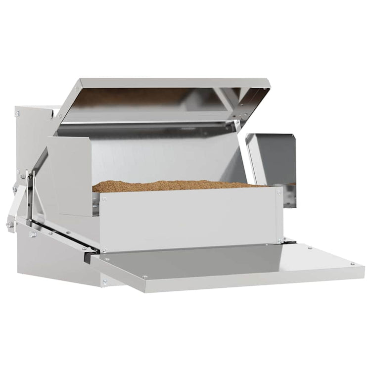 Vidaxl kippen treadle voeder zilver 50 x 40 x 29 cm 2 kg