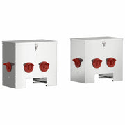 Vidaxl kip voerbak 2 zilver 40,5 x 25 x 38 cm 20 kg - afbeelding 2