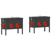 Vidaxl kip voerbak 2 pcs zwart 41,5 x 20,5 x 33 cm koudgewalst staal