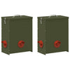 Vidaxl kip voerbak 2 pcs olijf groen 32,5 x 20,5 x 43 cm
