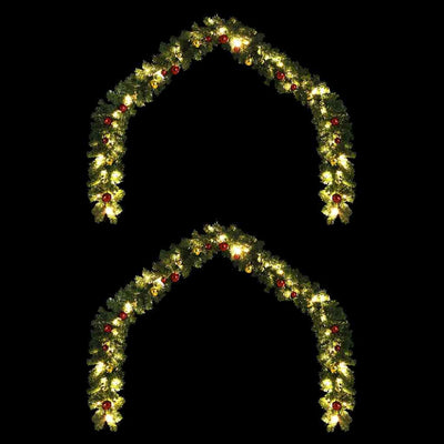 Vidaxl kerstkrans 2 st 600 led's groen 20 m pvc