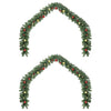 Vidaxl kerstkrans met 600 led 2 pcs groen pvc