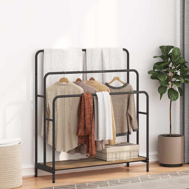 Vidaxl kledingrek artisan eiken 90 x 30 x 100,5 cm bewerkt hout