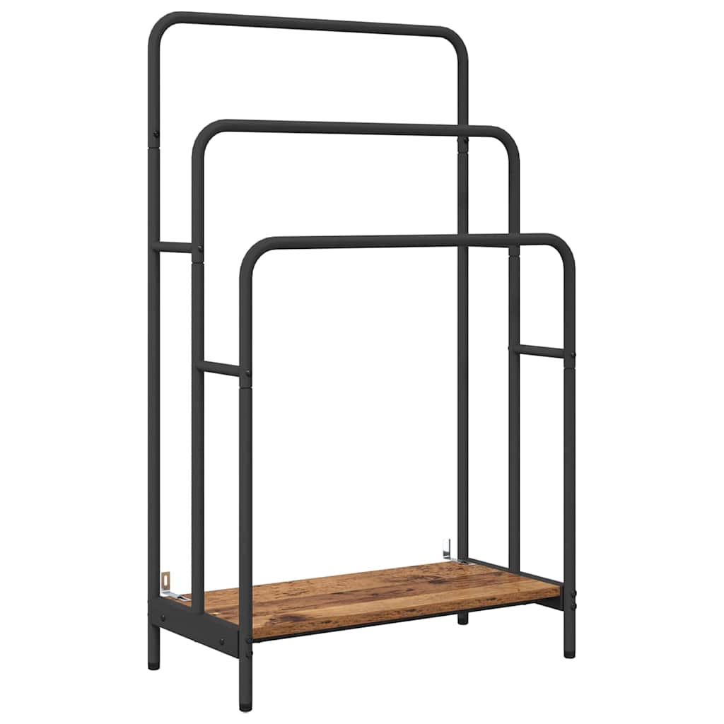 Vidaxl kledingrek met plank oudhout 60 x 30 x 100,5 cm bewerkt hout