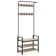 Vidaxl kapstok met plank sonoma eiken 75 x 34 x 184 cm bewerkt hout - afbeelding 2