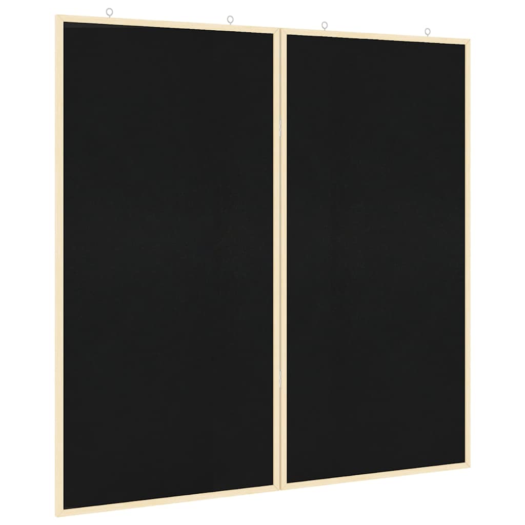Vidaxl bulletinbord zwart 100 x 100 x 1,4 cm massief grenenhout