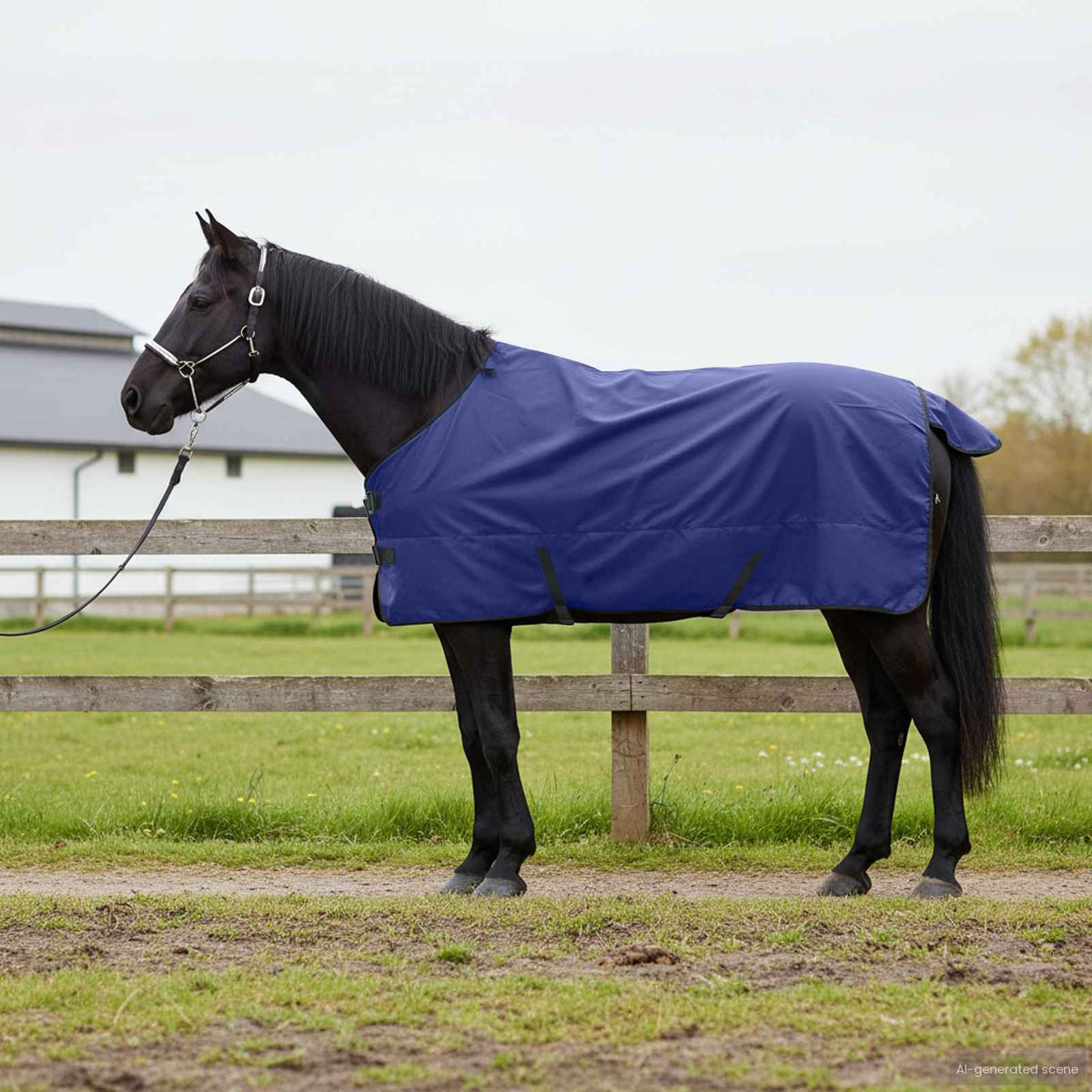 Vidaxl paardendeken volle marineblauw 125 cm polyester