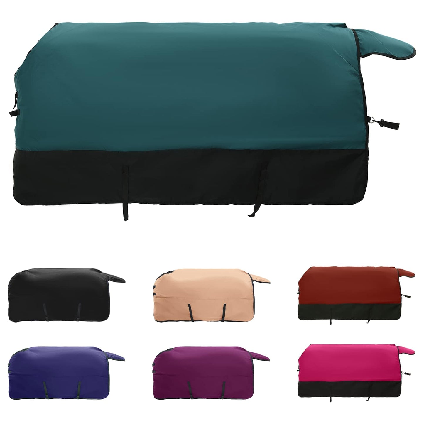 Vidaxl paardendeken donkergroen en zwart 85 cm polyester