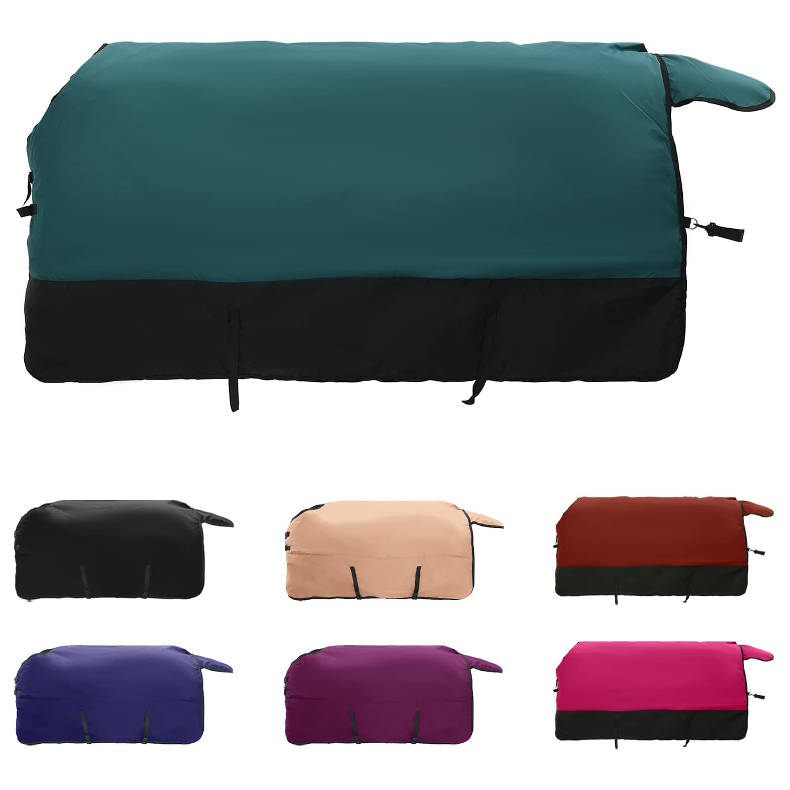 Vidaxl paardendeken donkergroen en zwart 85 cm polyester