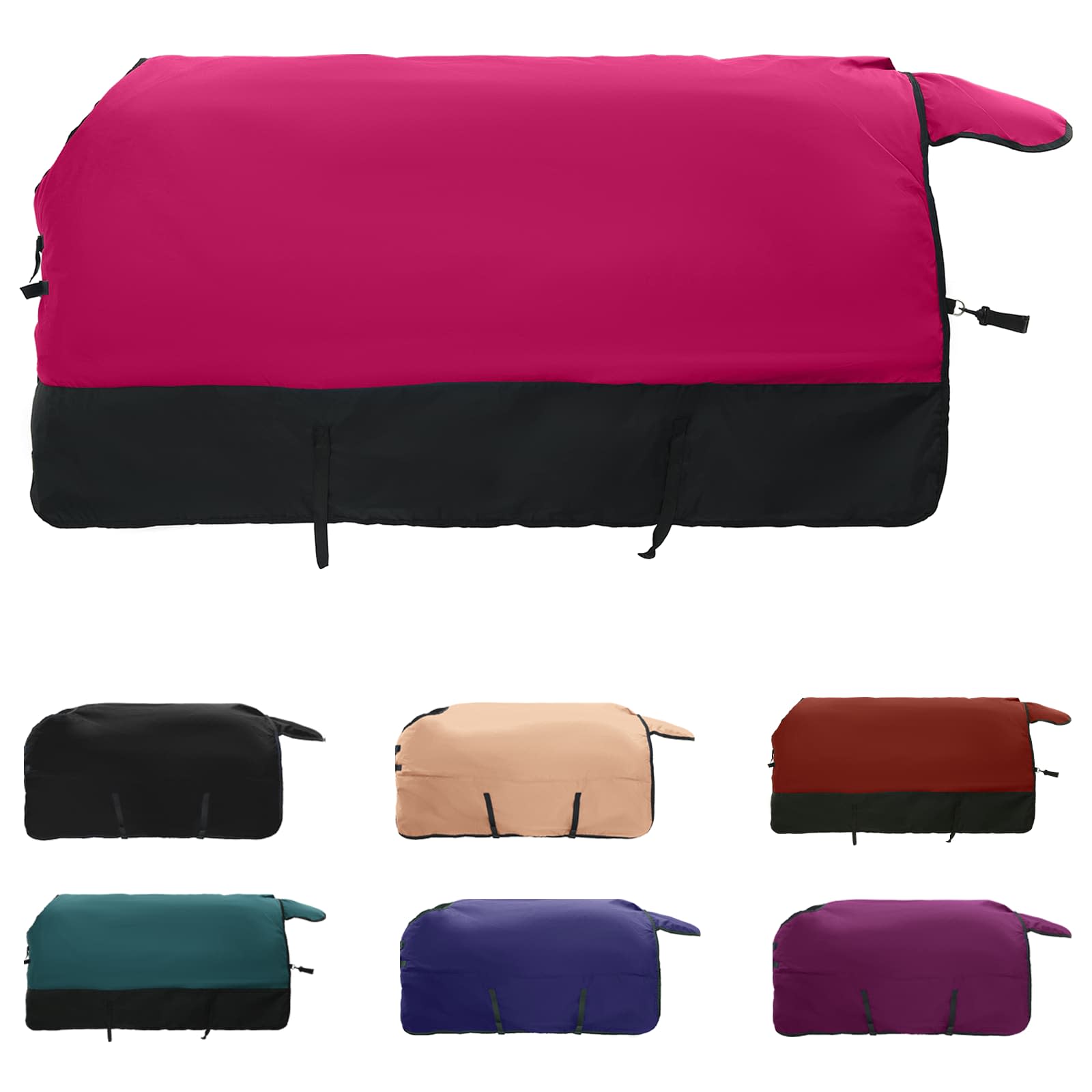 Vidaxl paardendeken roze en zwart 85 cm polyester