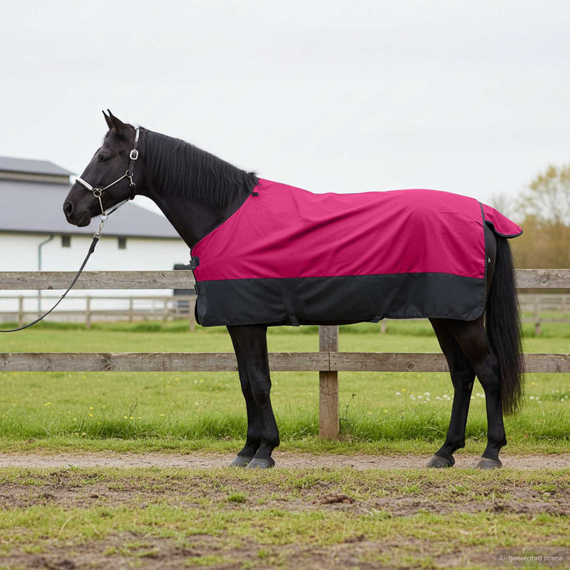 Vidaxl paardendeken roze en zwart 165 cm polyester