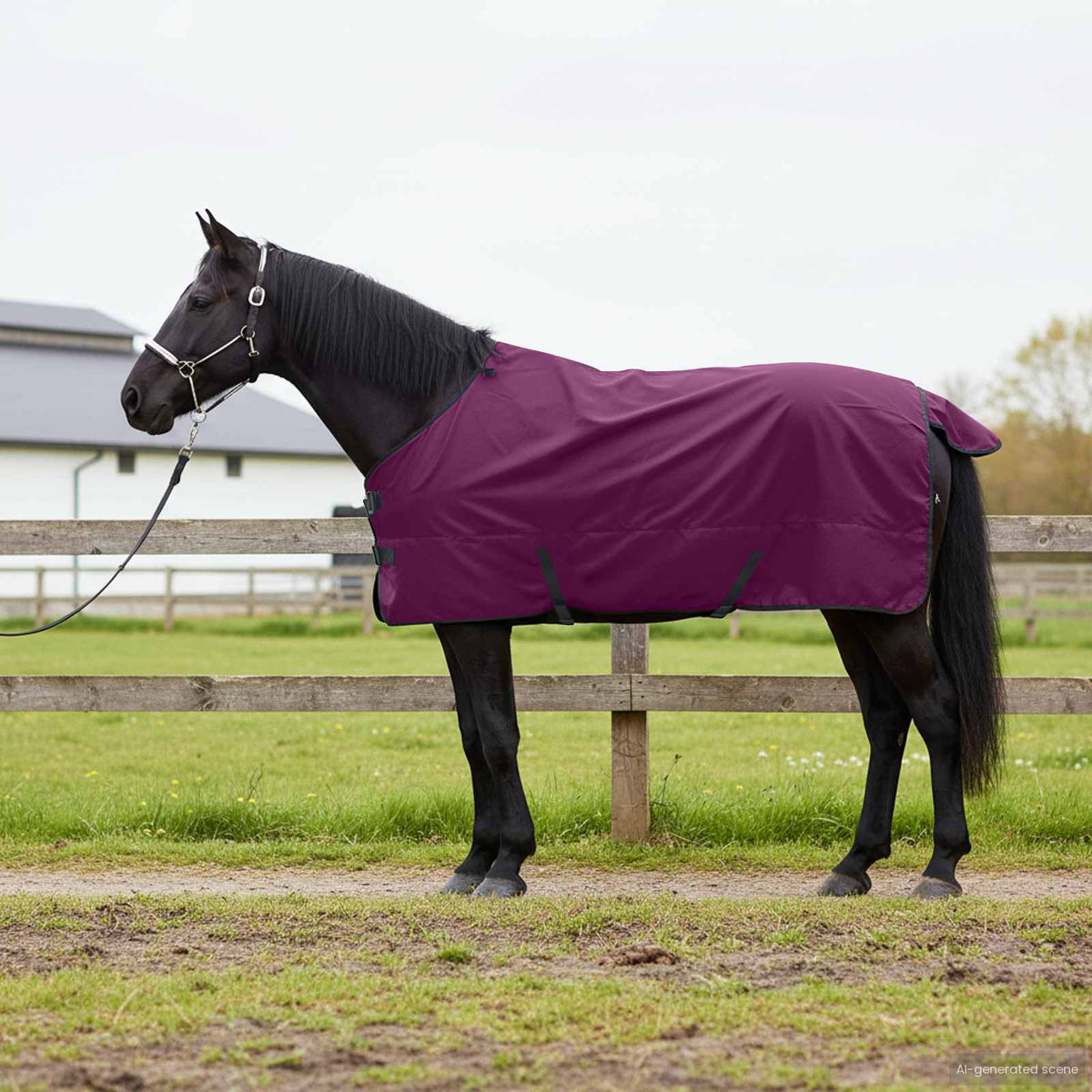 Vidaxl paardendeken volledig paars 145 cm polyester