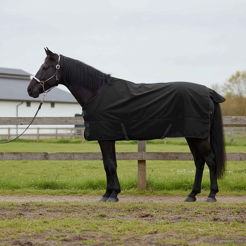 Vidaxl paardendeken donkergroen en zwart 145 cm polyester