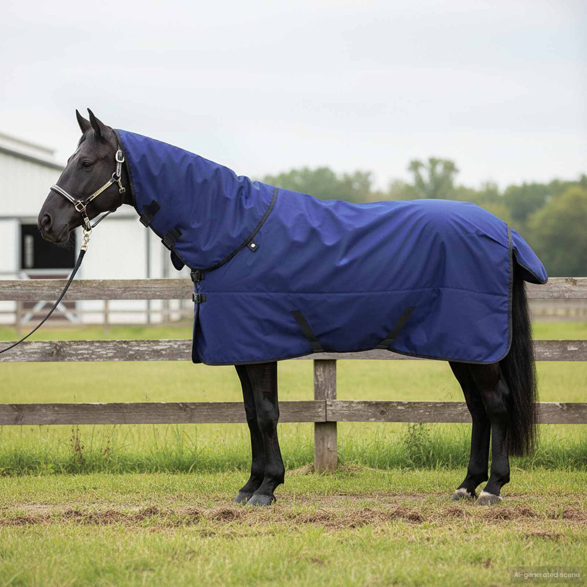 Vidaxl paardendeken volle marineblauw 85 cm polyester