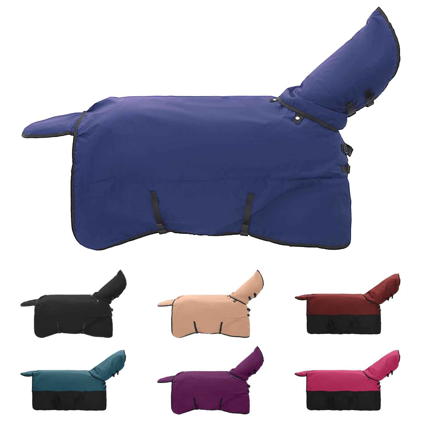 Vidaxl paardendeken donkergroen en zwart 115 cm polyester