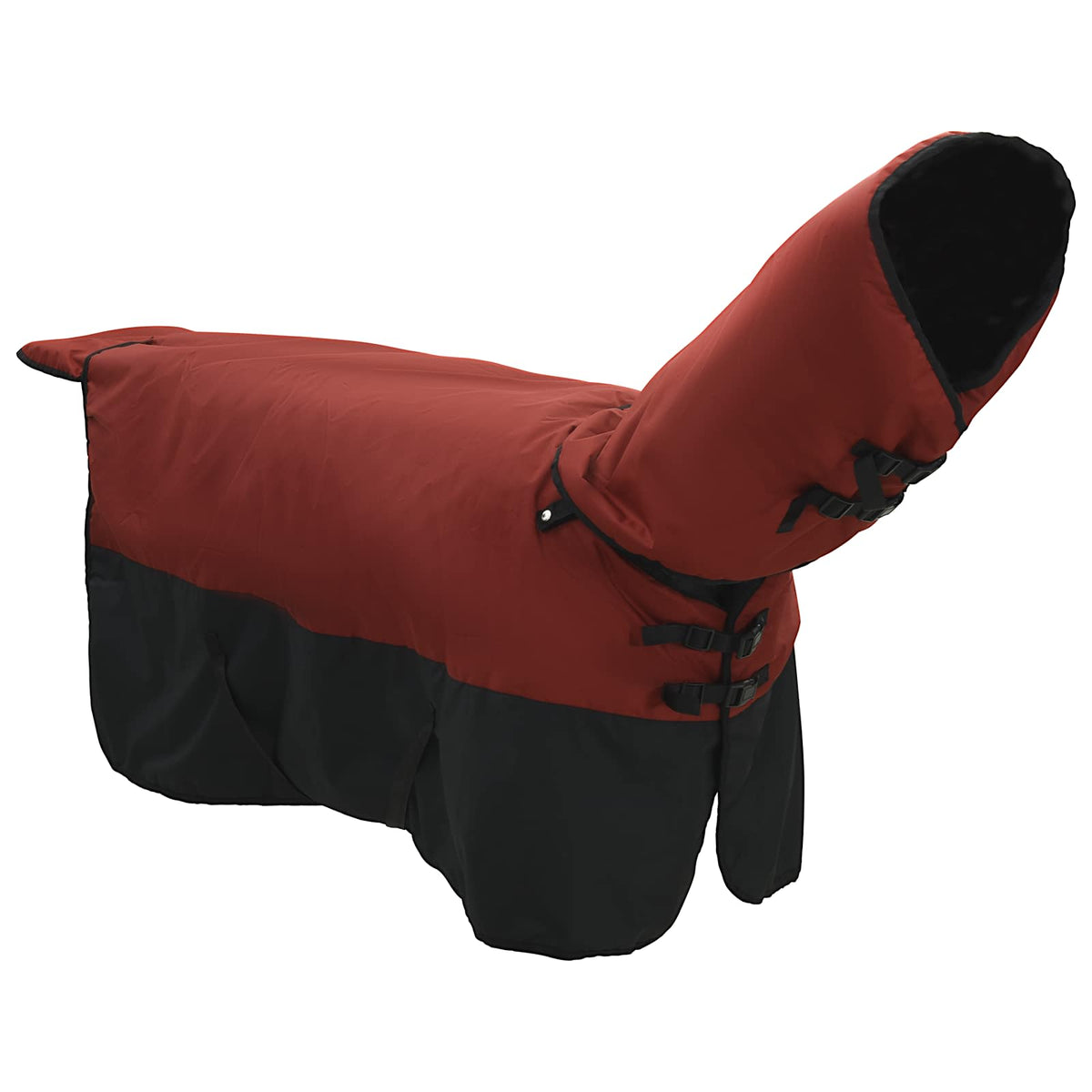 Vidaxl paardendeken bordeaux en zwart 105 cm polyester