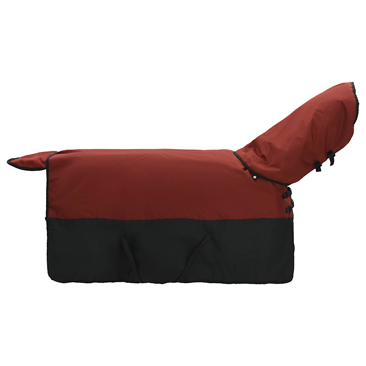 Vidaxl paardendeken bordeaux en zwart 165 cm polyester