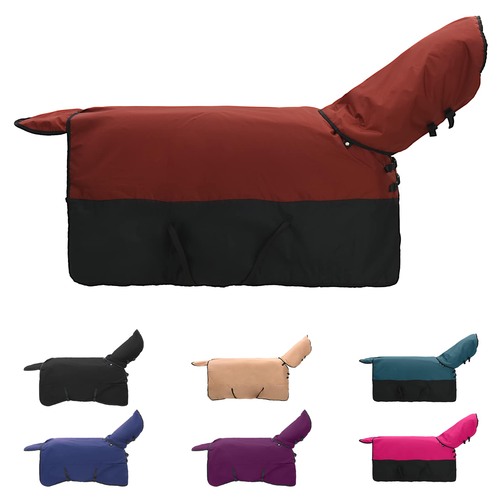 Vidaxl paardendeken donkergroen en zwart 165 cm polyester