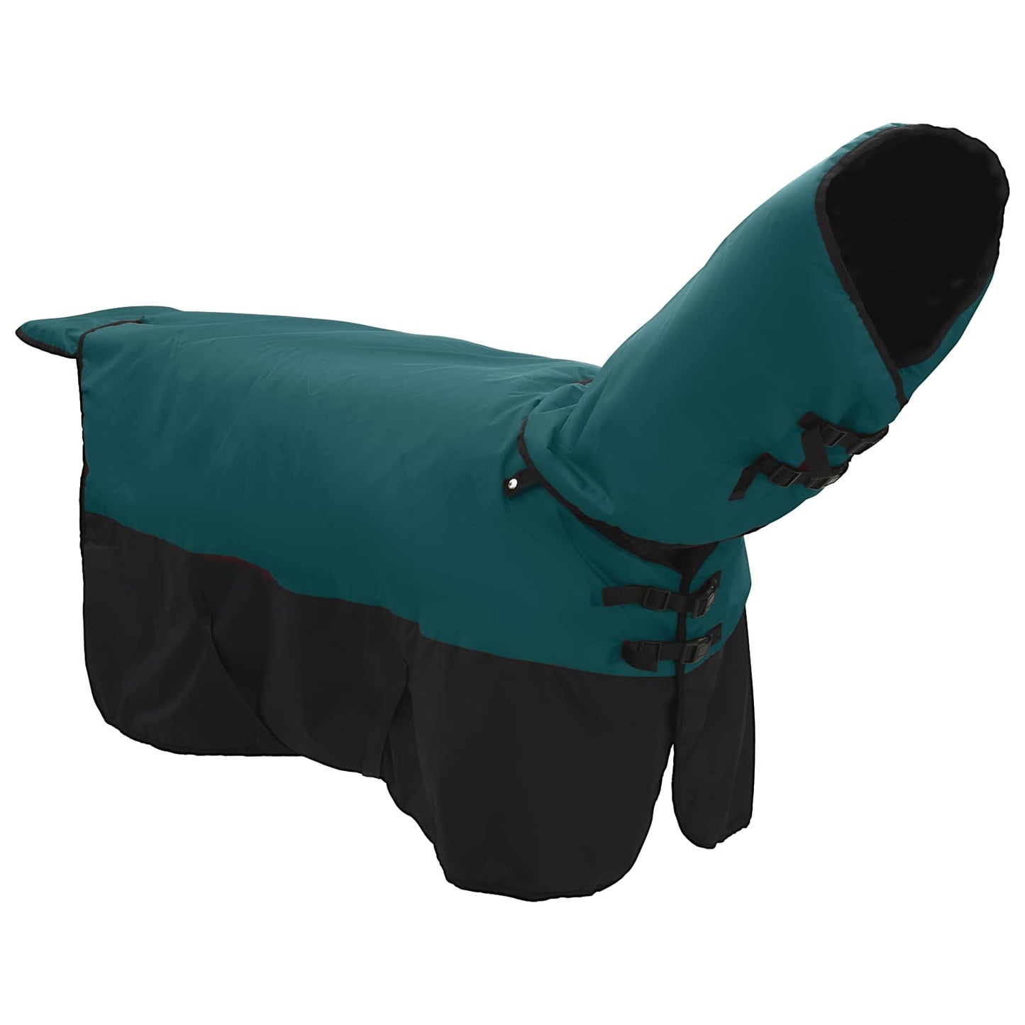 Vidaxl paardendeken donkergroen en zwart 155 cm polyester
