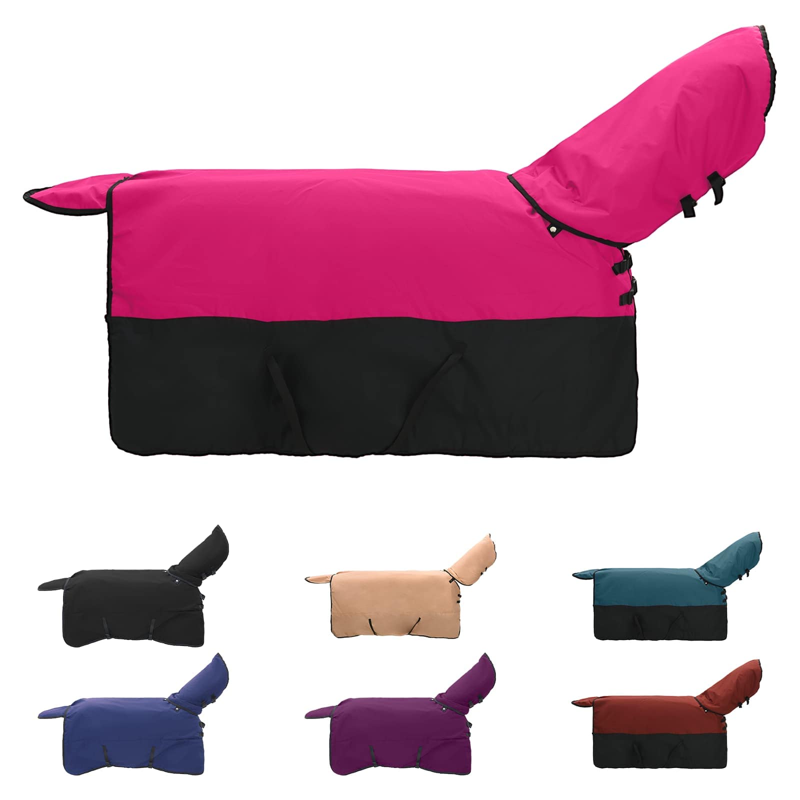 Vidaxl paardendeken roze en zwart 95 cm polyester