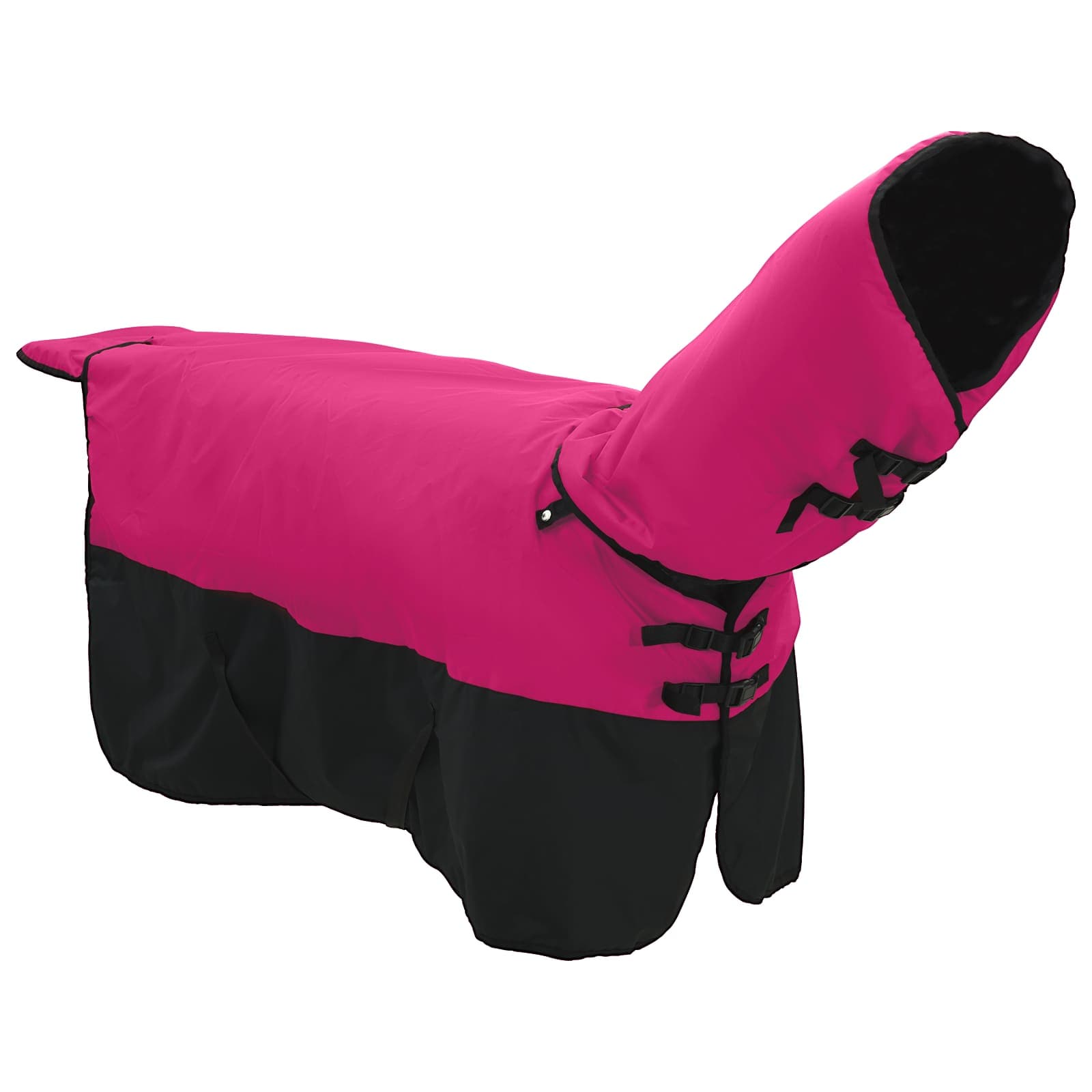 Vidaxl paardendeken roze en zwart 115 cm polyester