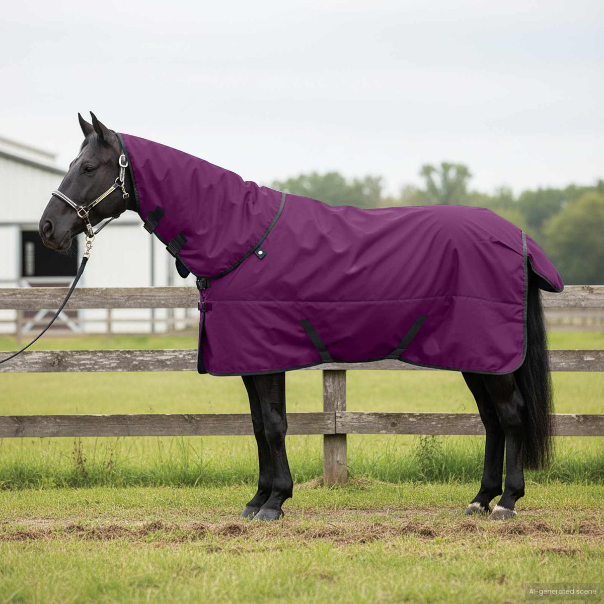 Vidaxl paardendeken volledig paars 85 cm polyester