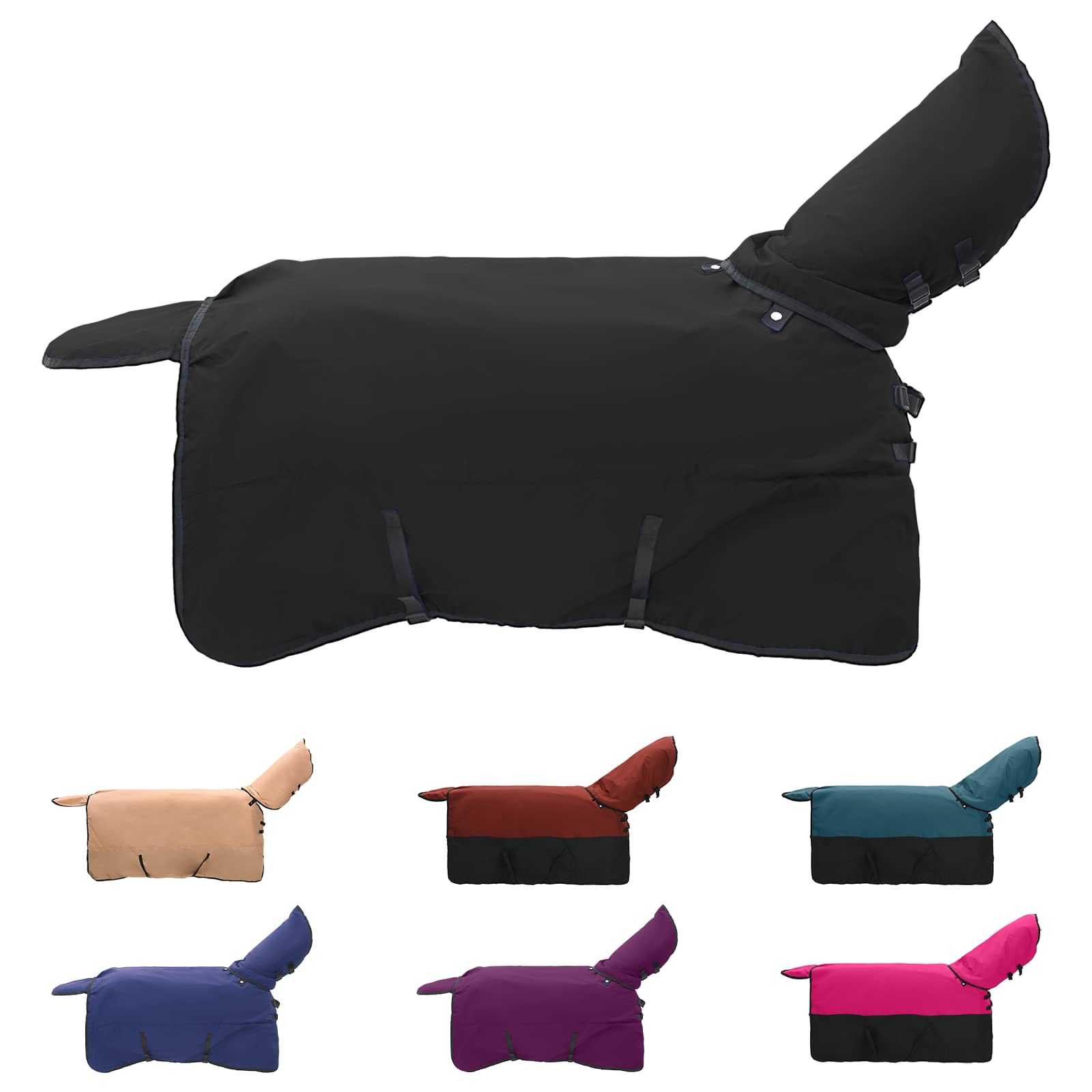 Vidaxl paardendeken donkergroen en zwart 135 cm polyester