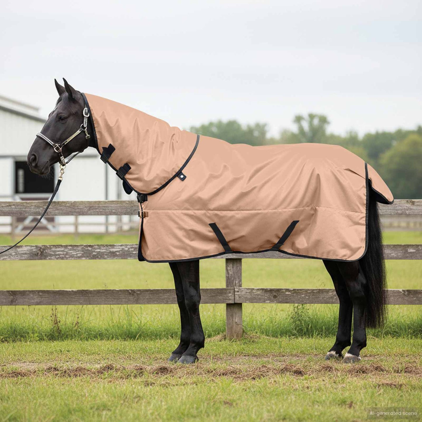 Vidaxl paardendeken cappuccino 165 cm polyester