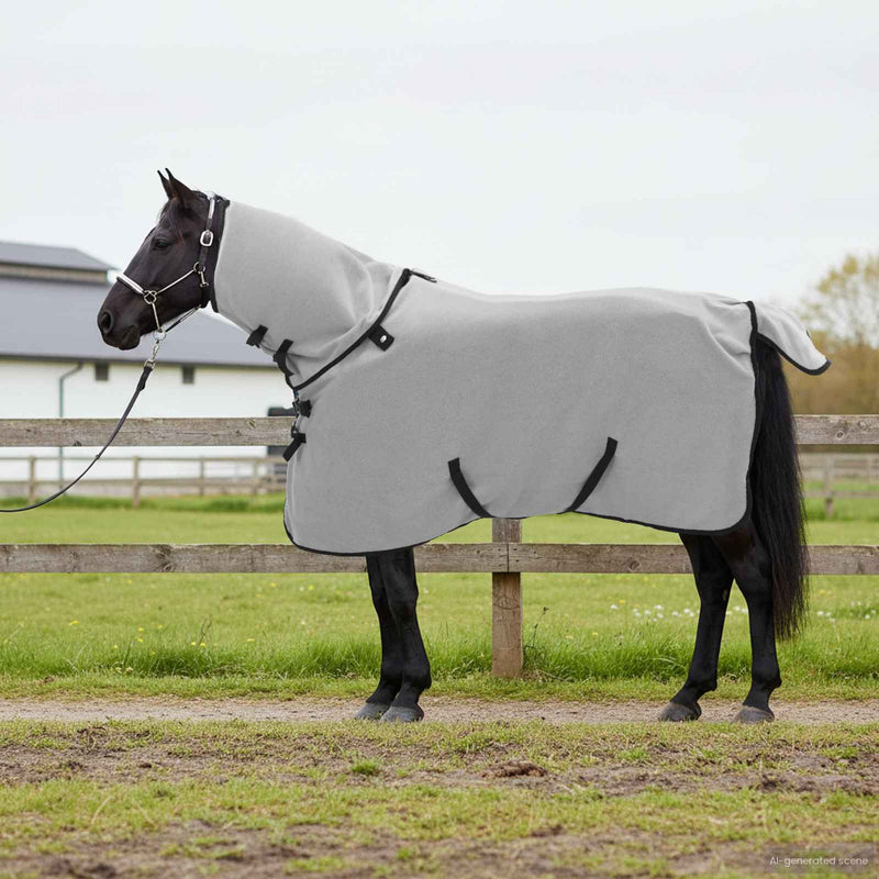 Vidaxl paardendeken volledig lichtgrijs en roze 85 cm polyester fleece