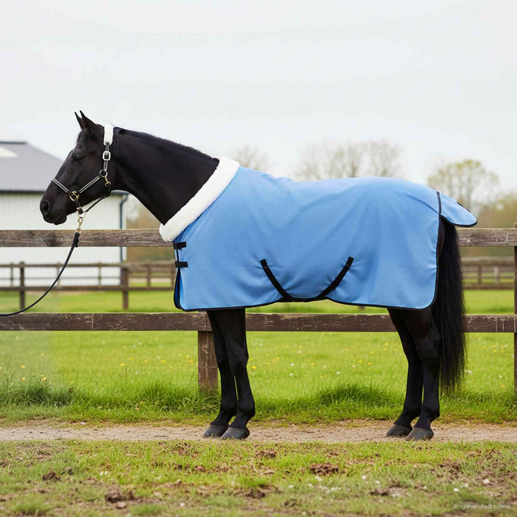 Vidaxl paardendeken volledige aqua 115 cm polar fleece