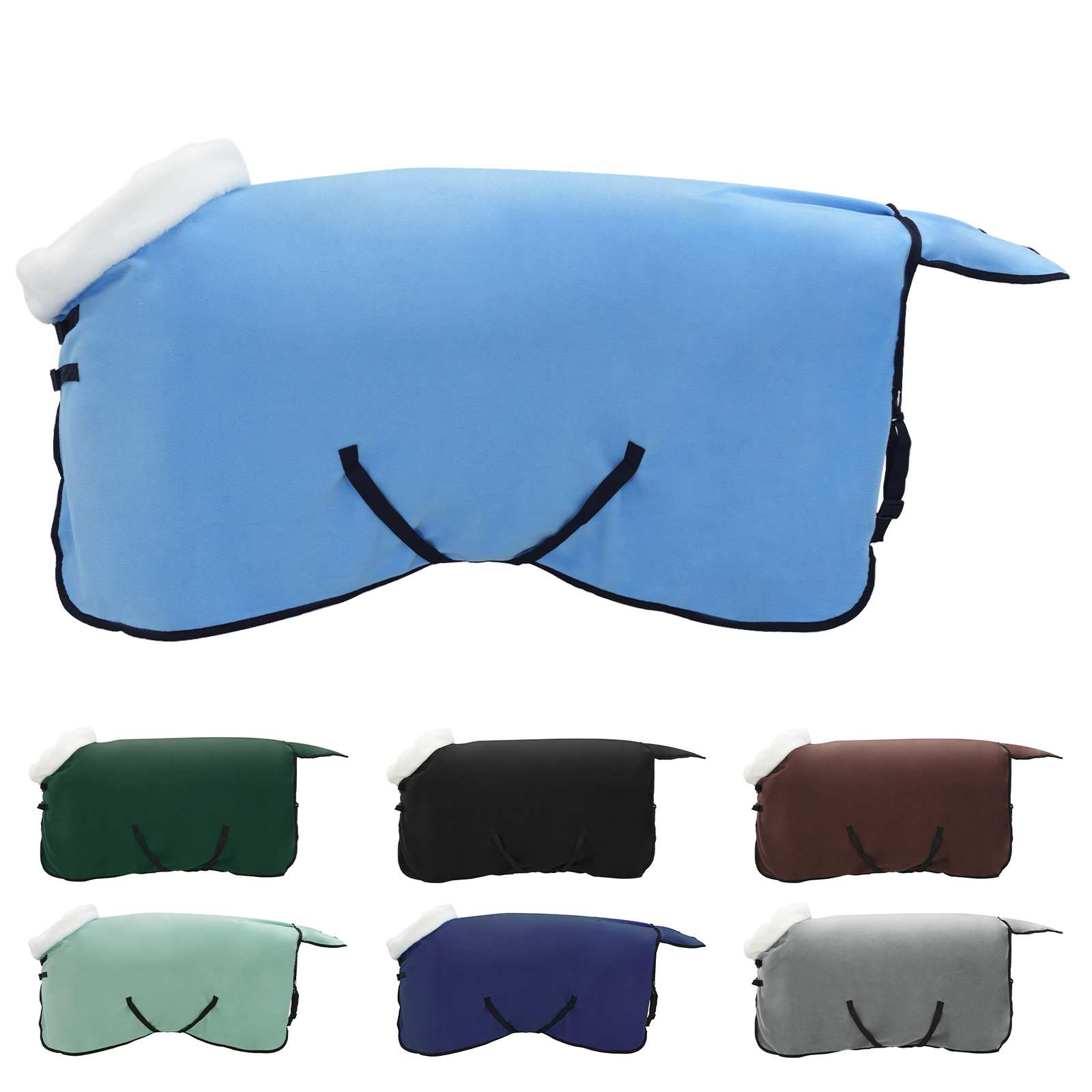 Vidaxl paardendeken volledige aqua 115 cm polar fleece