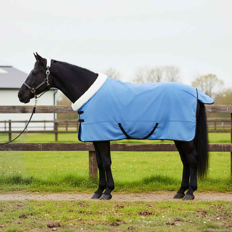 Vidaxl paardendeken volledige aqua 155 cm polar fleece