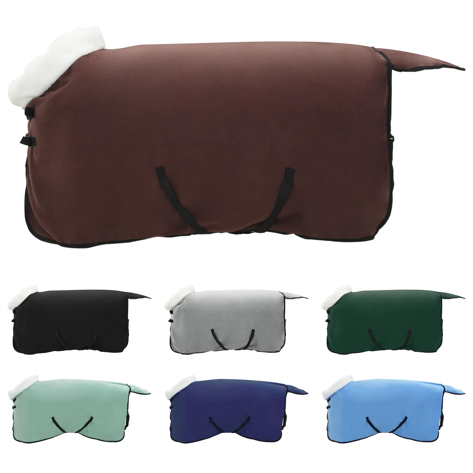 Vidaxl paardendeken volledig donkerbruin 105 cm polar fleece