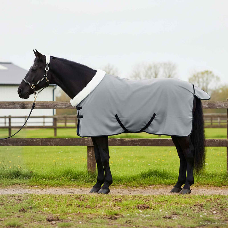 Vidaxl paardendeken volledig lichtgrijs 95 cm polar fleece