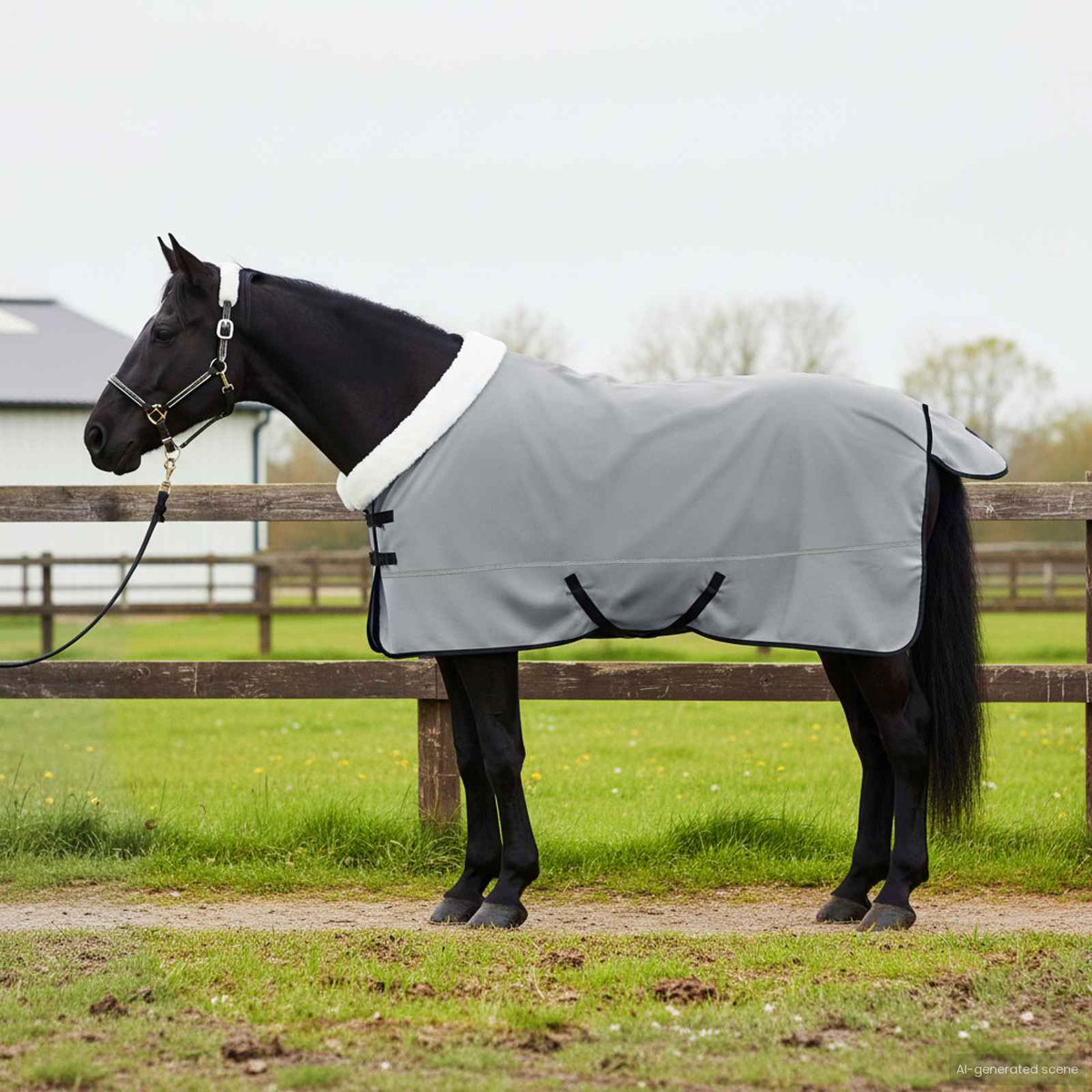 Vidaxl paardendeken volledig lichtgrijs 125 cm polar fleece