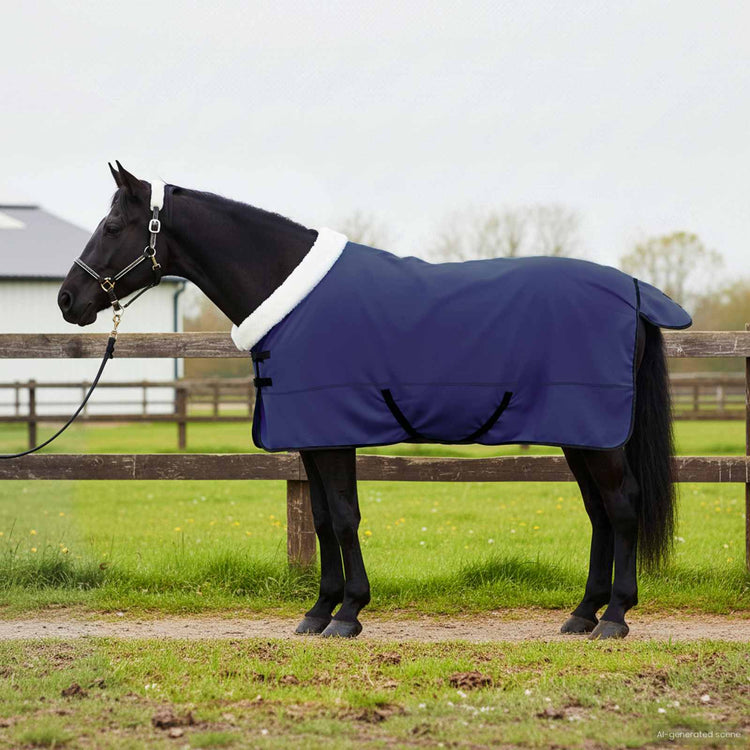 Vidaxl paardendeken marineblauw 165 cm polar fleece