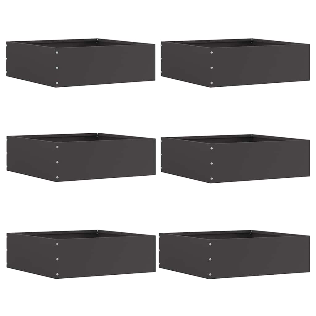 Vidaxl gazonrand 6 st 40 x 40 x 13 cm staal zwart