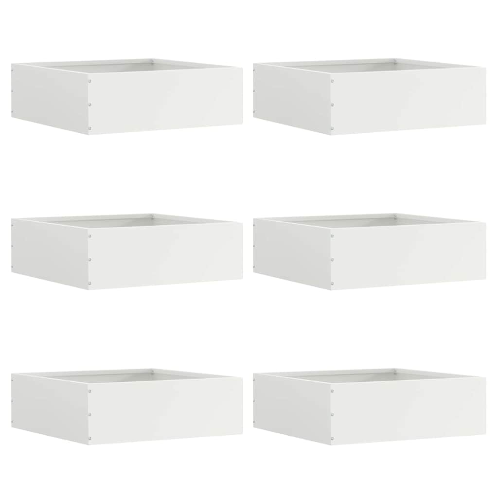 Vidaxl gazonrand 6 st 40 x 40 x 13 cm staal wit