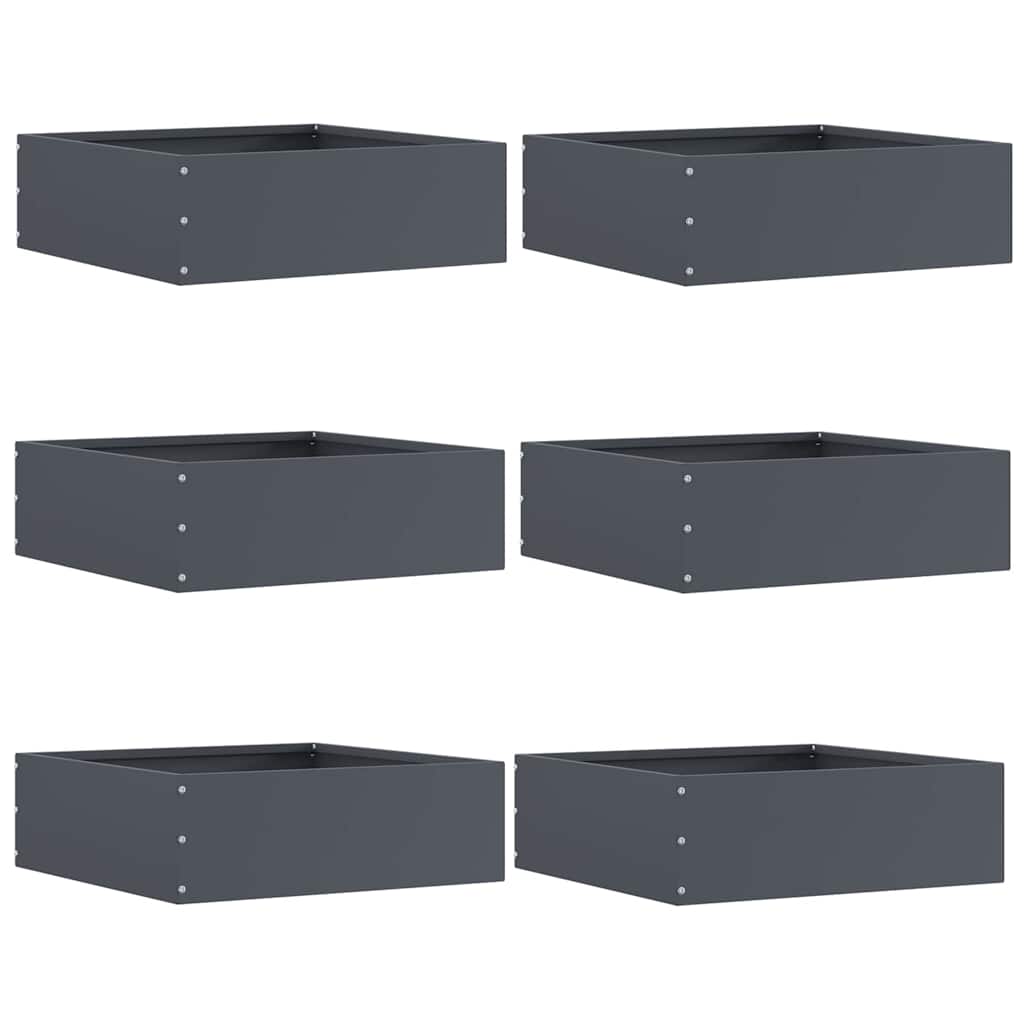 Vidaxl gazonrand 6 st 40 x 40 x 13 cm staal antraciet