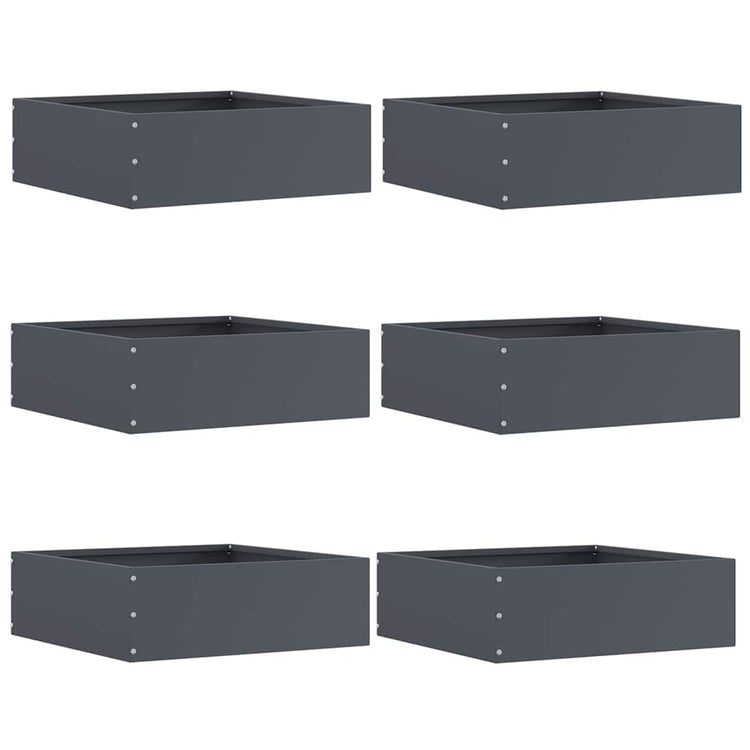 Vidaxl gazonrand 6 st 40 x 40 x 13 cm staal antraciet