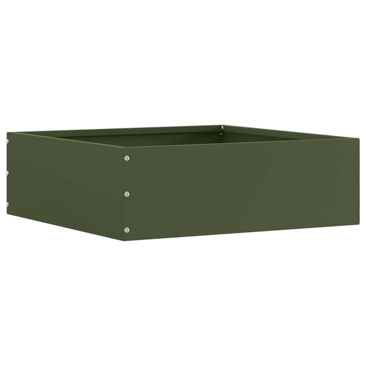 Vidaxl gazonrand 40 x 40 x 13 cm staal olijfgroen