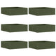 Vidaxl gazonrand 6 st 40 x 40 x 13 cm staal olijfgroen
