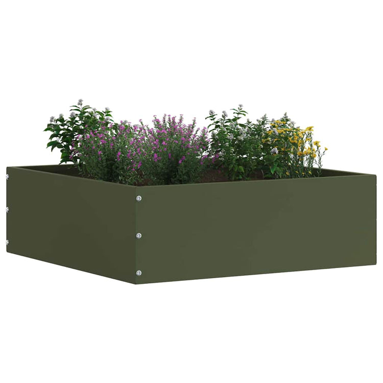 Vidaxl gazonrand 6 st 40 x 40 x 13 cm staal olijfgroen
