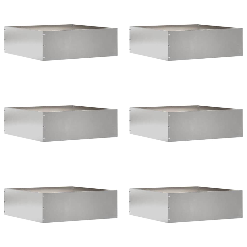 Vidaxl gazonrand 6 st 40 x 40 x 13 cm roestvrij staal zilver