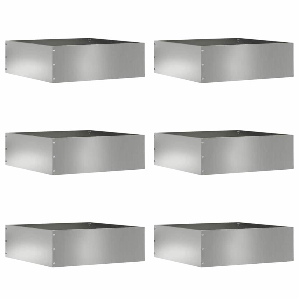 Vidaxl gazonrand 6 st 40 x 40 x 13 cm gegalvaniseerd staal zilver