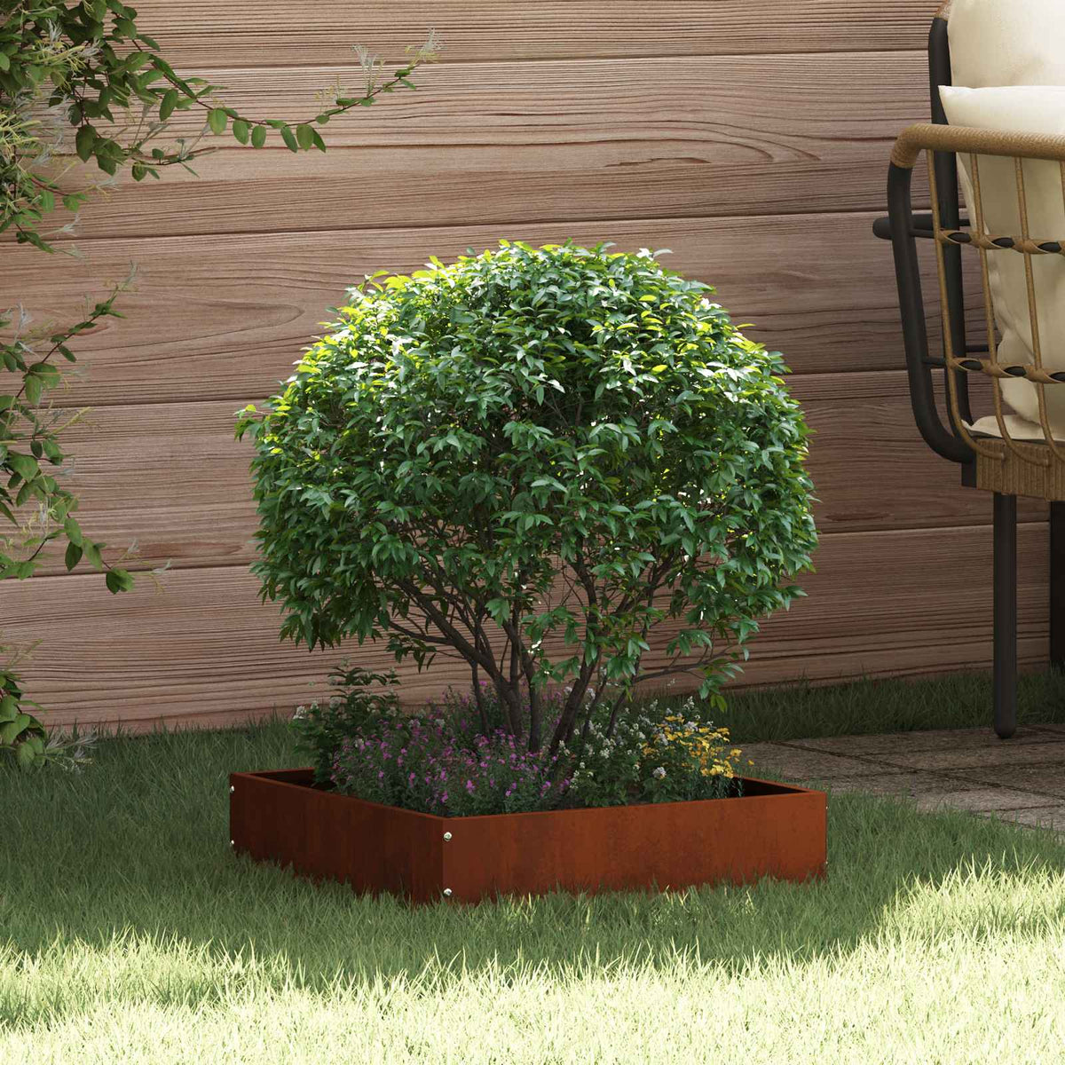 Vidaxl gazonrand 40 x 40 x 13 cm roestkleurig