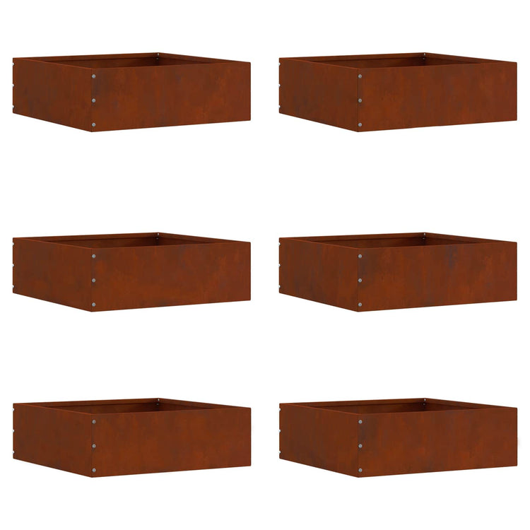 Vidaxl gazonrand 6 st 40 x 40 x 13 cm roestkleurig
