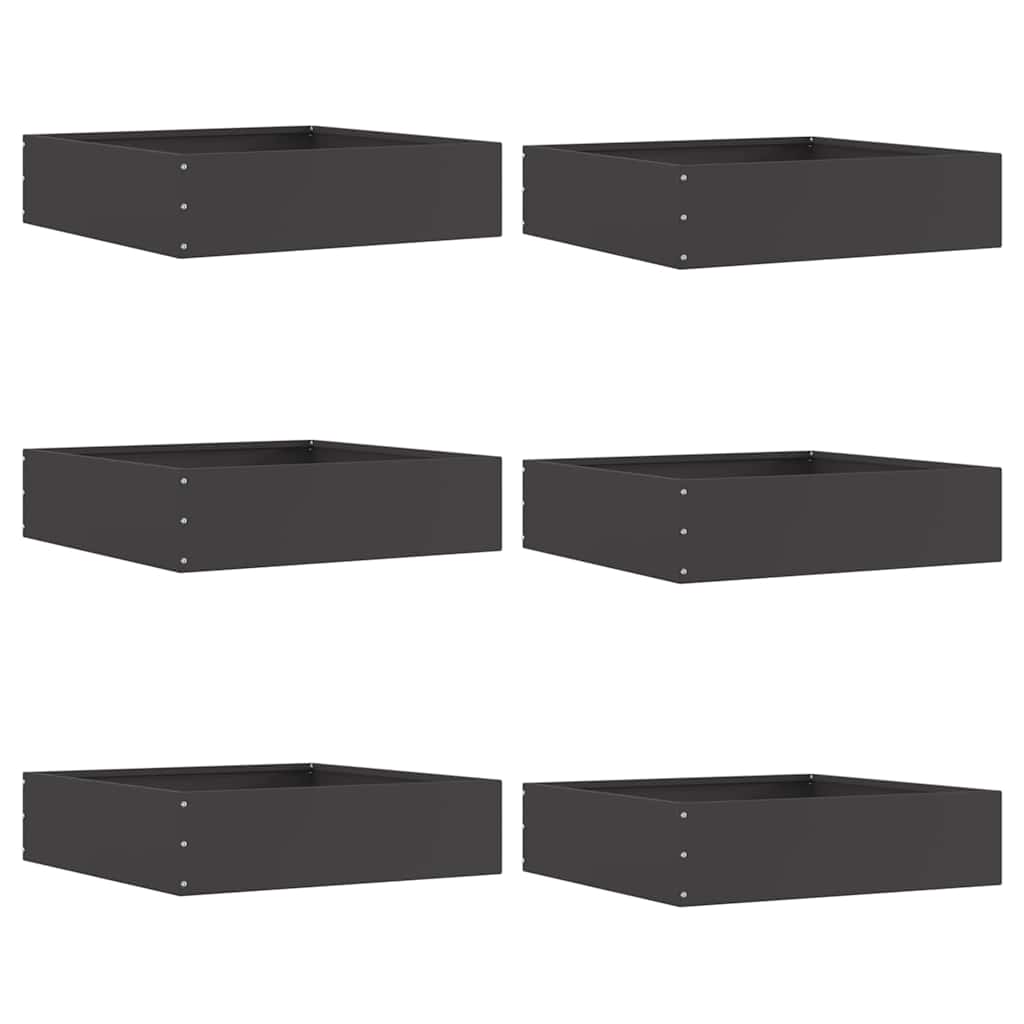 Vidaxl gazonrand 6 st 50 x 50 x 13 cm staal zwart